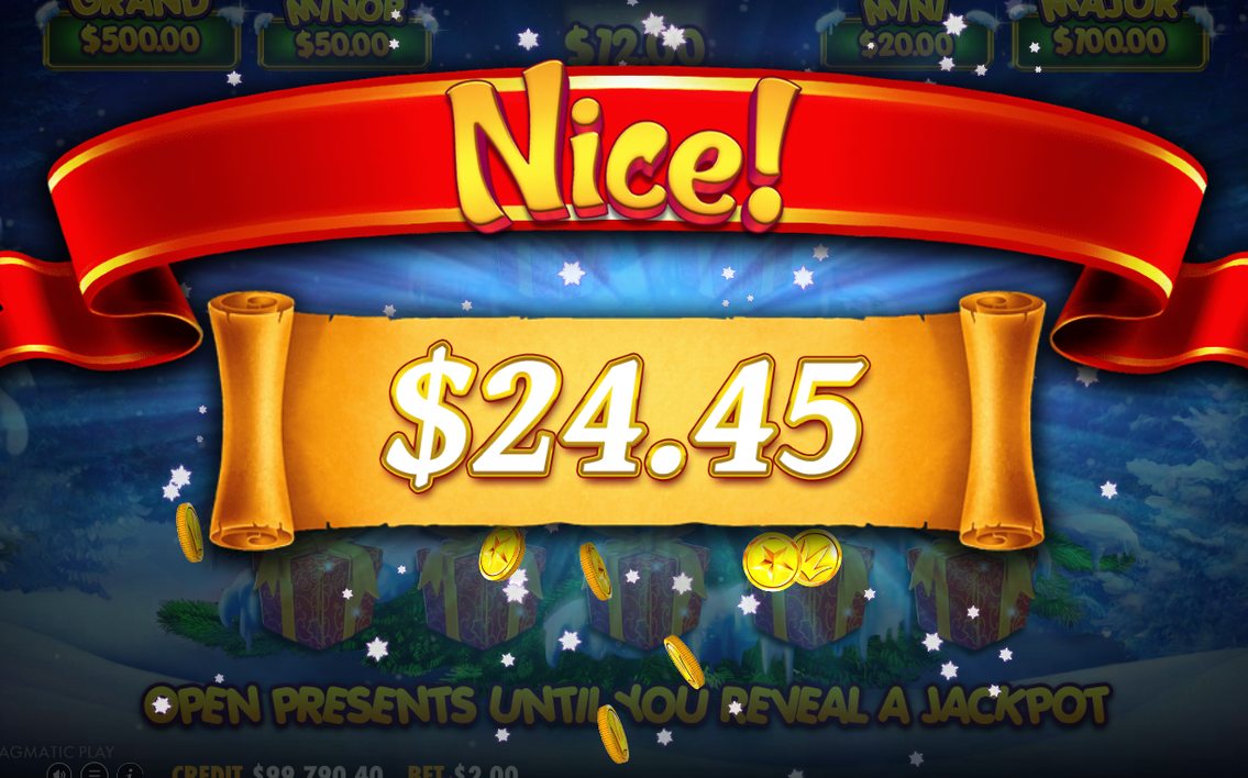 Bonus Pick Game with gifts on the Christmas tree pyramid